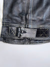 Austsales Direct Black White Leather Racing Jacket (Paded)(M)