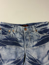 Oni Arai Y2K Bleached Wash Contrast Stitch Jeans – Blue (W:38) (L:38)