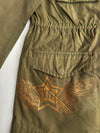 Egoist Olive Military Field Jacket with Beaded Pockets & Patches woman’s (S)