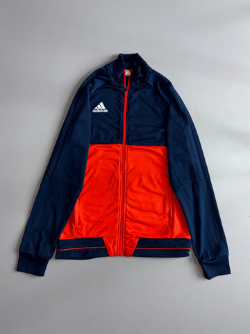 Adidas Track Jacket Navy Blue & Orange Full Zip Training Jacket, Men’s (M)