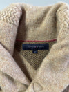 Tommy Hilfiger Tan Shawl Collar Knit Sweater with Leather Toggle (M)