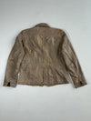 Vintage Cabrini Beige Leather Asymmetric Zip Biker Jacket Women's (M)