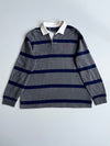 Polo Ralph Lauren Striped Rugby Shirt – Grey/Navy with White Collar (2Xl)