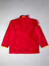 Vintage Ferrari Red Fleece Pullover – Yellow Collar Quarter Zip with Prancing Horse Pocket (2XL)