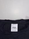 Zara | Black Velvet Skull Snake Embroidered Tee (XS)