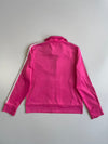 Adidas Women’s Hot Pink Full Zip Track Jacket White 3-Stripes Silver Logo Y2K (S)