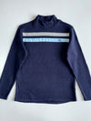 Evisu Golf Navy Mock Neck Stripe Long Sleeve Top Pullover (M)