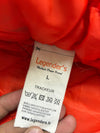 Legender's Black Fishtail Parka – Faux Fur Hood & Orange Quilted Lining (XL)