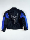 Black Blue Tribal Motorcycle Riding Jacket Padded (2XL/3XL)