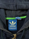 Adidas Originals Navy Green Stripe Zip-Up Hoodie (XL)