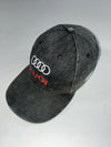Vintage Audi Washed Black Embroidered Logo Baseball Cap (Adjustable)