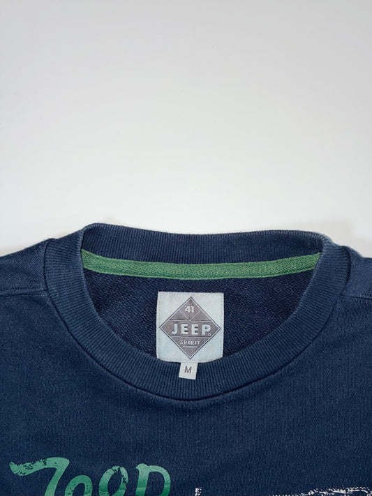 Jeep Spirit Authentic Graphic Crewneck Sweatshirt — Navy (M)