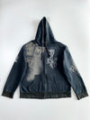 Black Bone Faded Graphic Zip Hoodie (2XL)