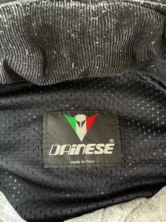 Dainese Gore-Tex Black & Maroon Motorcycle Jacket – Reflective Stripes, Made in Italy (2XL)