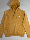 Nike Club Fleece Embroidered Swoosh Hoodie – Mustard Yellow (L)