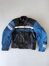 ZVintage MQP real leather biker jacket. Features padded shoulders & elbows, racing (M)