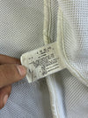 Vintage Armani Jeans White Perforated Leather Café Racer Biker Jacket (L)