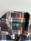 Royal Queen's Polo Team | Navy Brown Plaid Flannel Shirt | (M)
