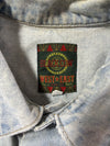 Vintage Black Cow Acid Wash Denim Racing Vest – BMW, Rothmans, Honda, Harley Patches (XL)
