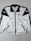 Vintage 90s Nike USA Taped Sleeve White Black Track Jacket (L)