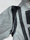Vintage Silver & Black Leather  (Detechable Arms) Panel Bomber Jacket (S)