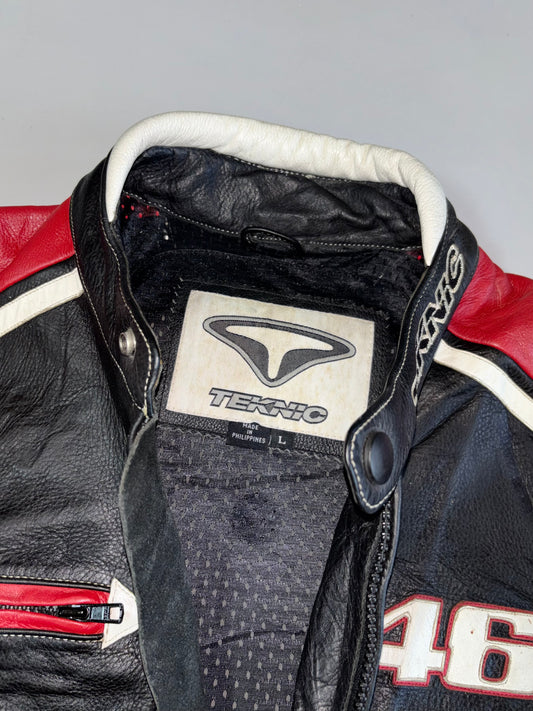 Teknic #46 Valentino Rossi Tribute Pure Leather Motorcycle Racing Jacket (Rare)(M)