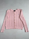 Ralph Lauren Pink Cable Knit Cotton Cardigan women’s (M)