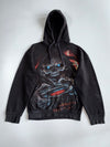 Spiral Direct “Gamers Never Die They Respawn” Skull All-Over Print Black Hoodie (L)