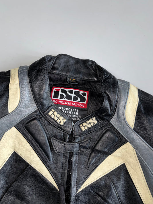 IXS Motorcycle Genuine Leather Racing Jacket CE Armor Ready Colorblock (M)