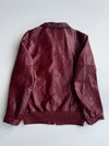 Vintage Burgundy Leather Bomber Jacket (S/M)