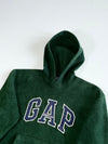 Vintage 90s Gap Athletic Forest Green Fleece Arch Logo Hoodie (M)