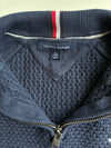 Tommy Hilfiger Waffle Knit Quarter-Zip Sweater – Navy (S)