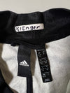 Adidas Vintage Black White Textured Track Jacket 3-Stripe Sleeves Women's (XL)