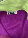Vintage Fila Purple Neon Green Fleece Half-Zip Pullover (L)