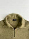 Hugo Boss Vintage Olive Wool Half-Zip Pullover Sweater (Xl/2Xl)