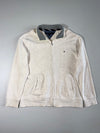 Tommy Hilfiger Ribbed Full-Zip Sweater Jacket – Oatmeal/Grey (L)