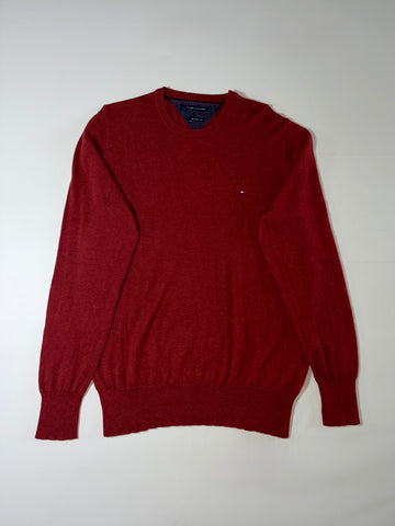 Tommy Hilfiger Maroon Washable Wool Crewneck Sweater (L)