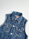 Vintage True Religion Jimmy Big T Denim Vest – Contrast Stitch | (XXS)