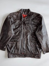 Marco Pelli Brown Leather Jacket with Burgundy Lining (XL)