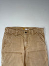Carhartt Relaxed Fit Double Knee Tan Duck Canvas Work Pants (W:32) (L:38)