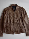 Leesmore Collection | Brown Distressed Leather Jacket (S)