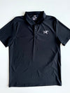 Arc’teryx Men’s Black Performance Polo | Embroidered Bird Logo | Stretch Lycra Fabric Tee (M/L)