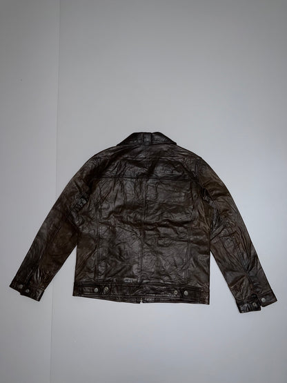 Z Zara Man Original Leather Jacket Ultra premium(L)