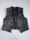 Vintage German Biker Club Leather Vest Motorradfreunde Eagles Patch, Chain Hardware (M/L)