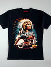 Last Rebels Native Chief Motorcycle Graphic T-Shirt – Black (L)