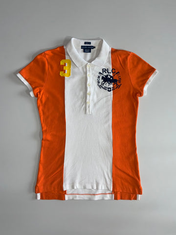 Ralph Lauren Colorblock Rugby Polo #3 RLC Skinny Fit – Orange/White (XS)