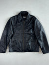 Vintage E.M.A.C Black Leather Zip-Up Collared Jacket (L)