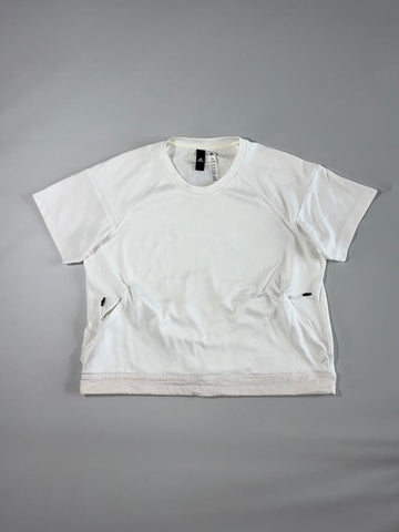 Adidas White Performance Short Sleeve Training Top with Zip Pockets Women’s (L)