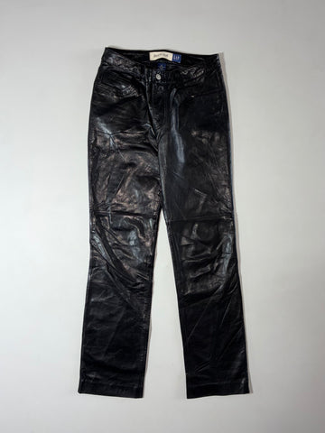 Vintage Gap Black Leather Bootcut Pants (W:28) (L:39)