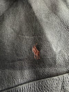Vintage 90s Polo Ralph Lauren 100% Leather Harrington Jacket – Black Plaid Lined (L)